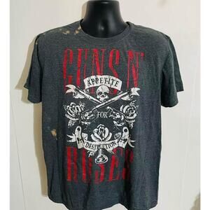 Official Guns N' Roses Band Appetite For Destruction Gray T Shirt New